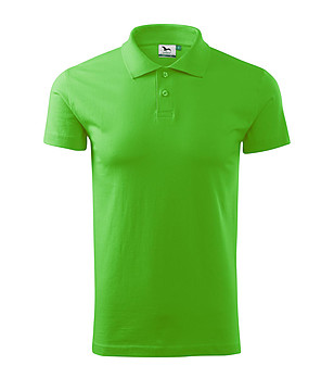 Зелена мъжка памучна блуза с яка Single снимка