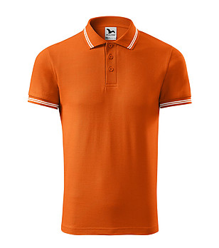 Оранжева мъжка блуза с контрастни кантове Urban снимка