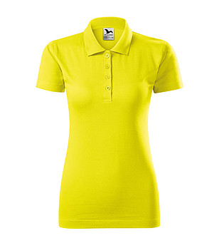 Памучна дамска жълта блуза с яка Single снимка