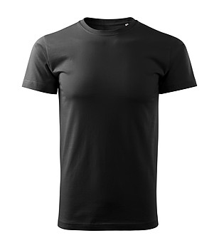 Мъжка памучна тениска в черно Basic снимка