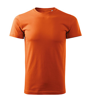 Мъжка памучна тениска в оранжево Basic снимка