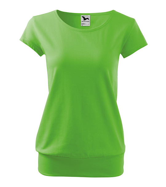 Дамска памучна тениска в зелено City снимка