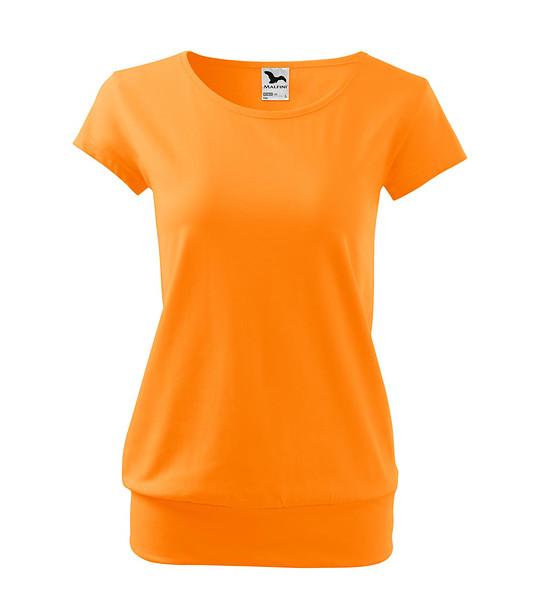 Дамска памучна тениска в оранжево City снимка