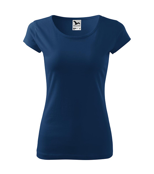 Дамска памучна тениска в тъмносин нюанс Ness снимка