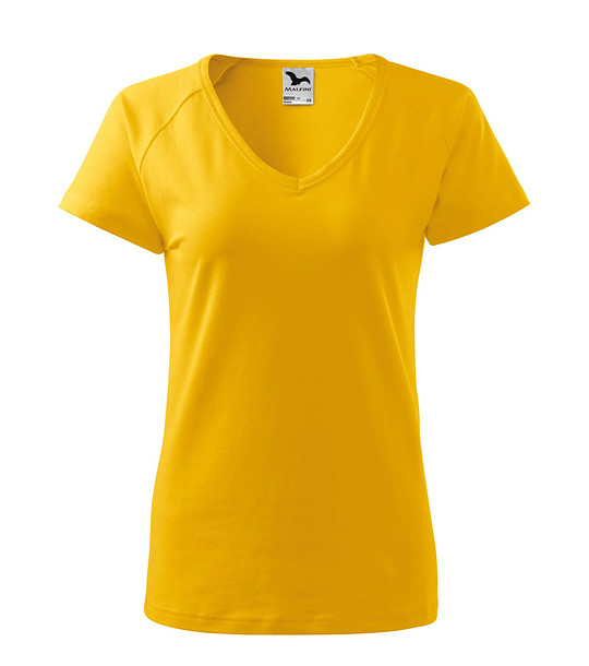 Дамска памучна тениска в жълто Dream снимка