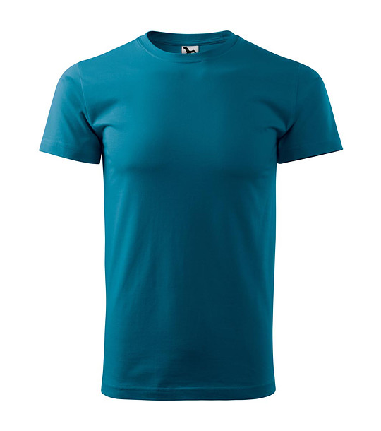 Мъжка памучна тениска в цвят петрол Zan снимка