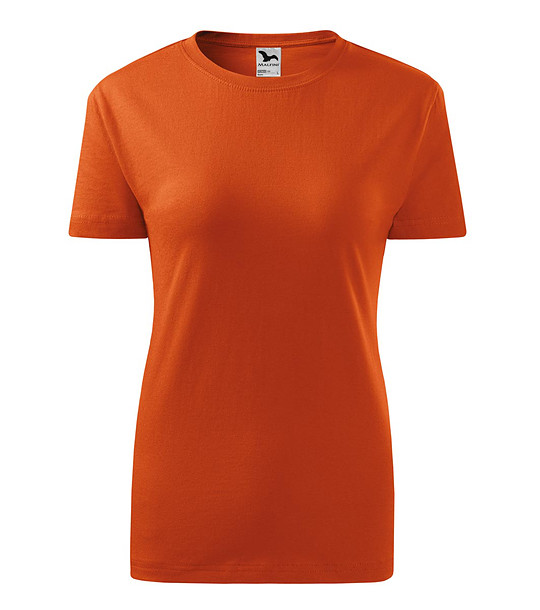 Оранжева дамска памучна тениска с обло деколте Classic снимка