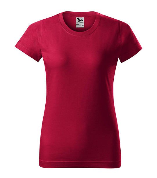 Памучна дамска тениска в цвят череша Celestina снимка