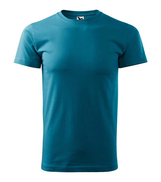 Unisex памучна тениска в цвят тюркоаз Elino снимка