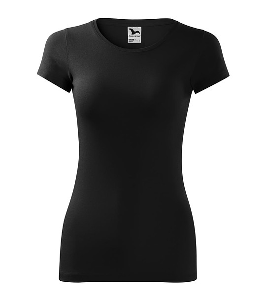 Черна дамска тениска от памук Glance снимка