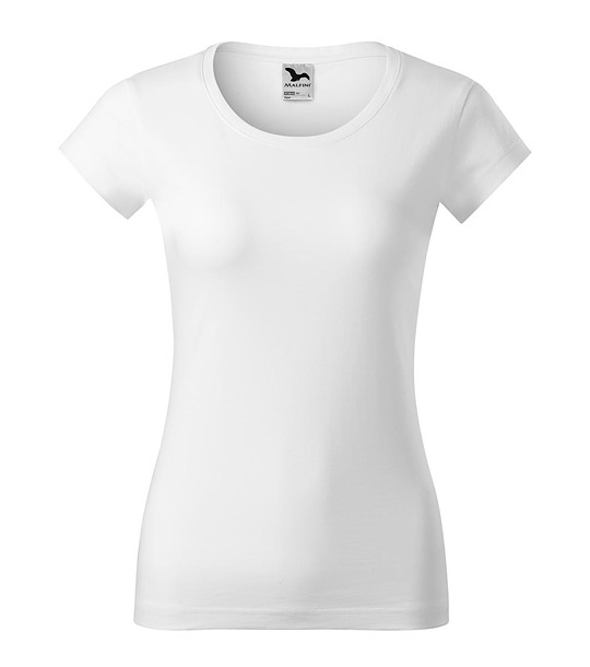 Бяла дамска памучна тениска Violana снимка