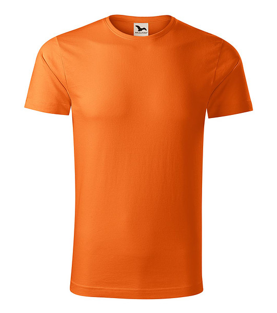 Оранжева мъжка тениска от органичен памук Umber снимка