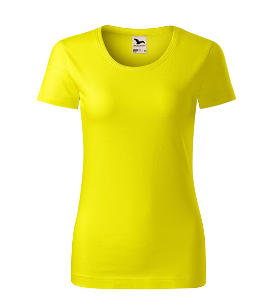 Жълта дамска тениска от органичен памук Kristine снимка