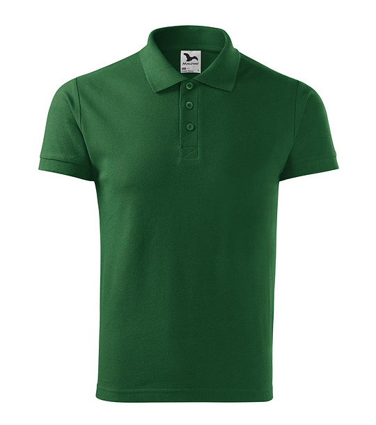 Памучна мъжка тъмнозелена блуза Heavy снимка