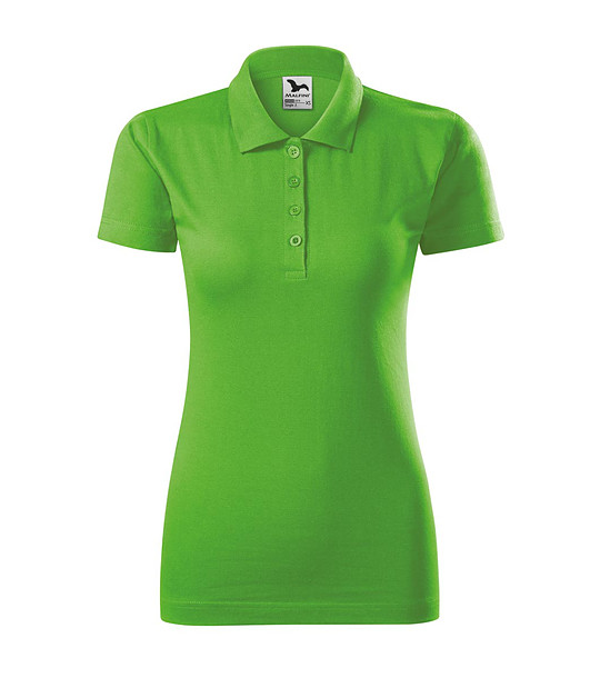 Памучна дамска зелена блуза с яка Single снимка