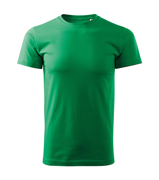 Мъжка памучна тениска в зелено Basic снимка