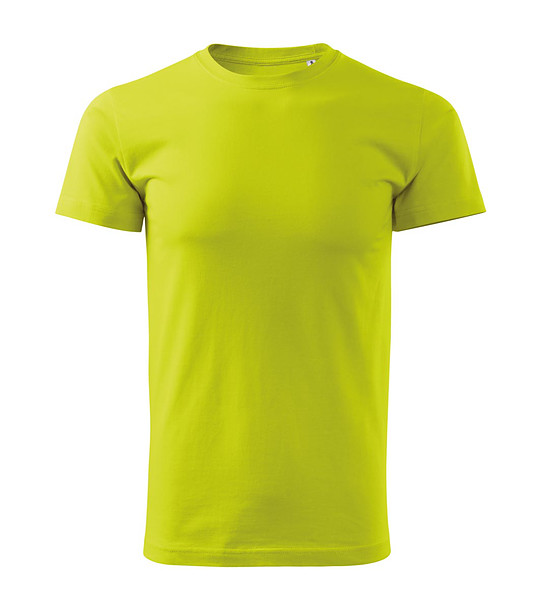 Мъжка памучна тениска в цвят лайм Basic снимка
