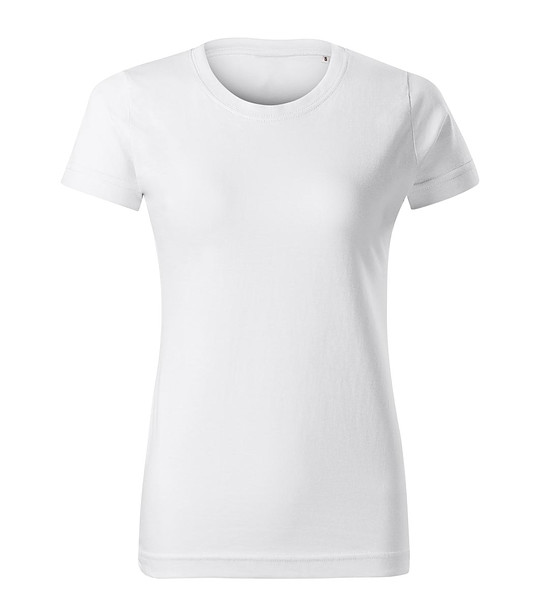 Дамска памучна тениска в бяло Basic снимка