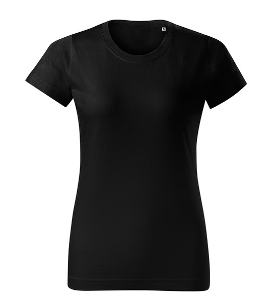 Дамска памучна тениска в черно Basic снимка