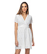 Памучна бяла рокля с перфорации Grace-2 снимка