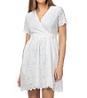 Памучна бяла рокля с перфорации Grace-3 снимка