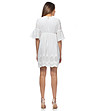 Памучна рокля с перфорации в бяло Fresia-1 снимка
