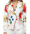 Бяло дамско сако с флорален принт Tonia-2 снимка
