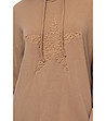 Дамска блуза с качулка в цвят камел Roberta-2 снимка