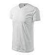 Unisex памучна тениска с V-образно деколте в бяло Heavy-1 снимка
