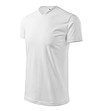 Unisex памучна тениска с V-образно деколте в бяло Heavy-2 снимка