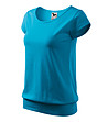 Дамска памучна тениска в синьо City-2 снимка