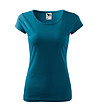 Дамска памучна тениска в цвят петрол Ness-0 снимка
