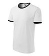Памучна unisex тениска в бяло с черни кантове Alex-2 снимка