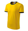Памучна unisex тениска в жълто с черни кантове Alex-2 снимка