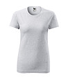Дамска памучна тениска с обло деколте в светлосив меланж Classic-0 снимка
