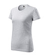 Дамска памучна тениска с обло деколте в светлосив меланж Classic-2 снимка