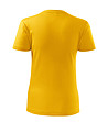 Жълта дамска памучна тениска с обло деколте Classic-1 снимка