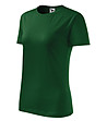 Тъмнозелена дамска памучна тениска с обло деколте Classic-2 снимка