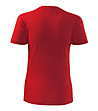 Червена дамска памучна тениска с обло деколте Classic-1 снимка