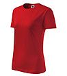 Червена дамска памучна тениска с обло деколте Classic-2 снимка