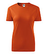 Оранжева дамска памучна тениска с обло деколте Classic-0 снимка