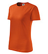 Оранжева дамска памучна тениска с обло деколте Classic-2 снимка