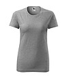 Дамска памучна тениска с обло деколте в сив меланж Classic-0 снимка