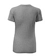 Дамска памучна тениска с обло деколте в сив меланж Classic-1 снимка