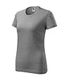 Дамска памучна тениска с обло деколте в сив меланж Classic-2 снимка