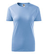 Светлосиня дамска памучна тениска с обло деколте Classic-0 снимка