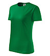 Зелена дамска памучна тениска с обло деколте Classic-2 снимка