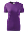 Лилава дамска памучна тениска с обло деколте Classic-0 снимка