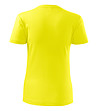 Дамска памучна тениска с обло деколте в жълто Classic-1 снимка