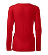 Червена памучна дамска блуза Slim-1 снимка